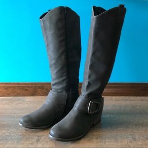 NWOT Levity Bonita Distressed Black Riding Boots